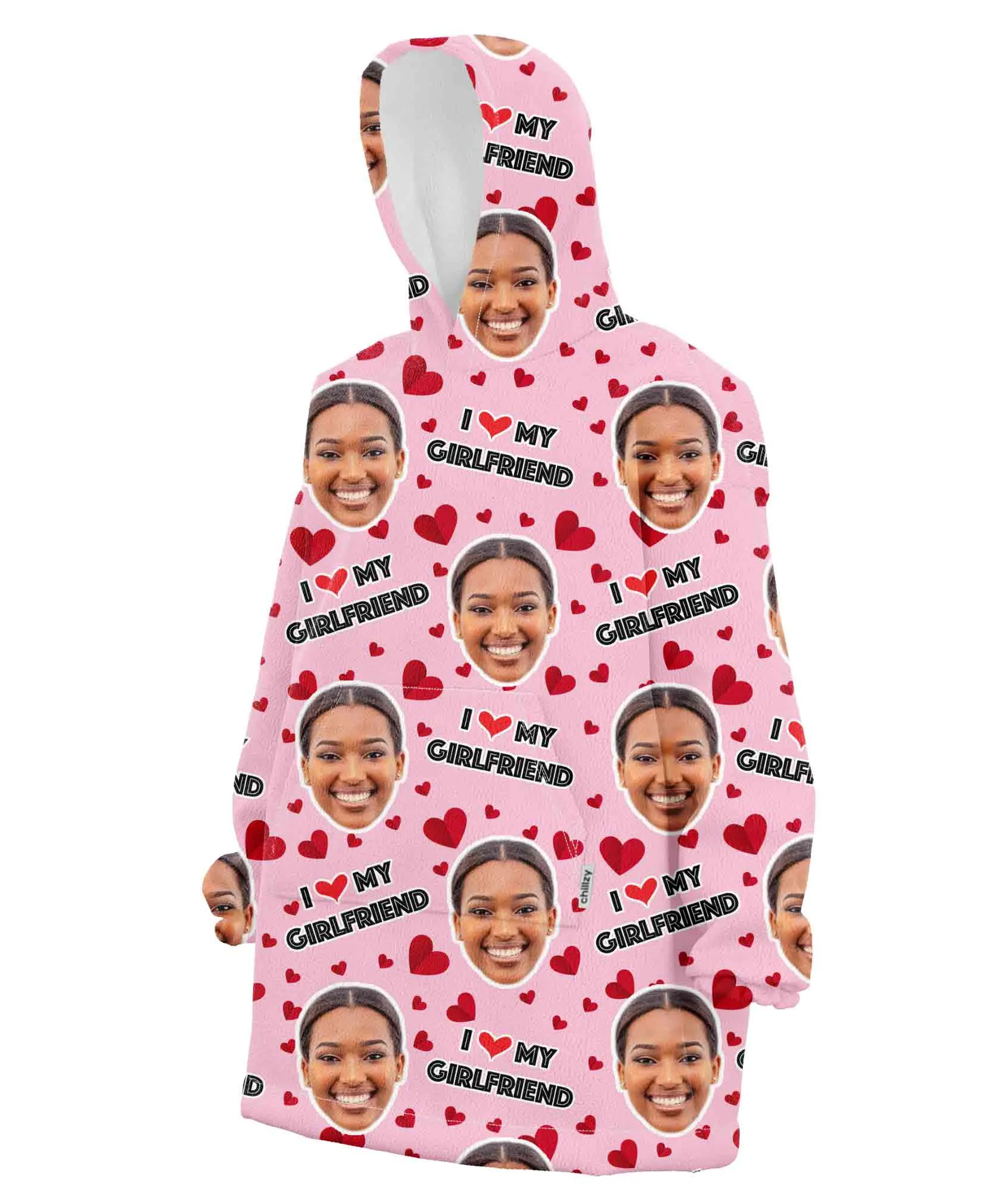 I Love My Girlfriend Hoodie Blanket sold by Super Socks product image thumbnail 3