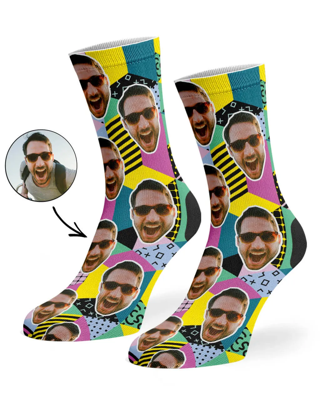 Retro Geo Face Socks sold by Super Socks product image thumbnail 2