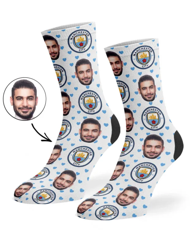 Man City Hearts Socks sold by Super Socks