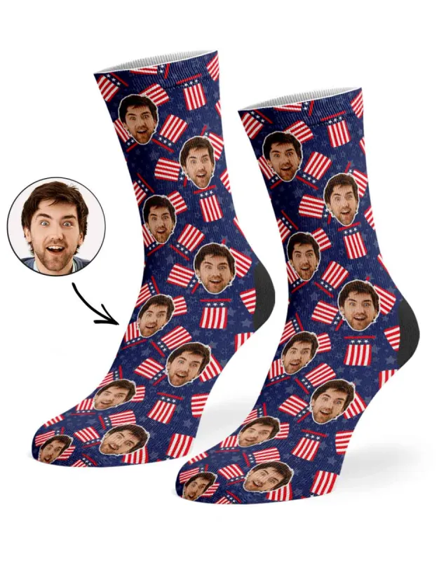 American Flag Top Hat Socks sold by Super Socks