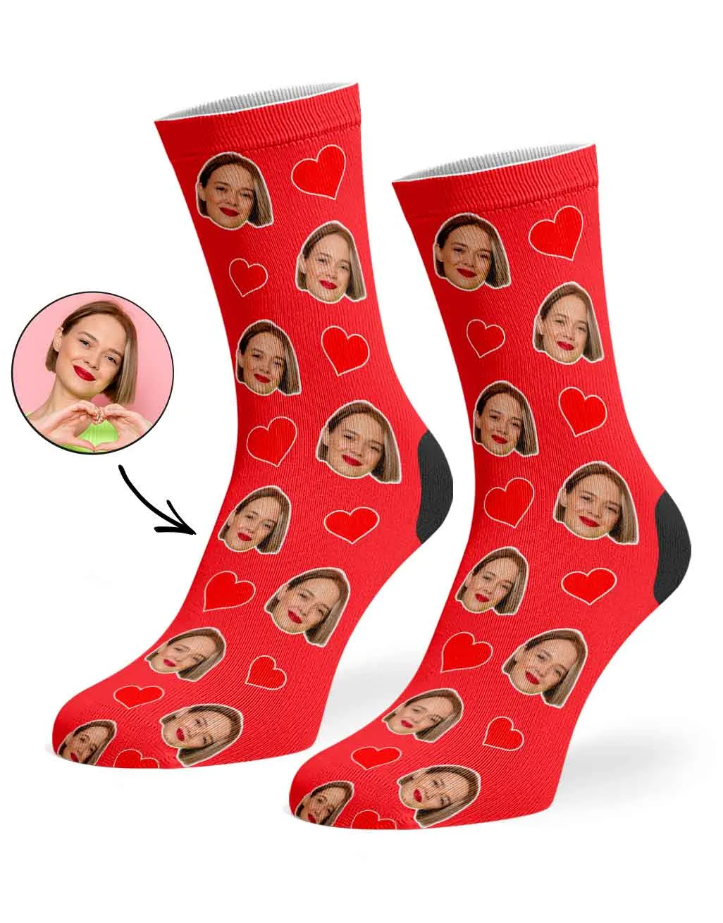Face Hearts Socks sold by Super Socks product image thumbnail 4