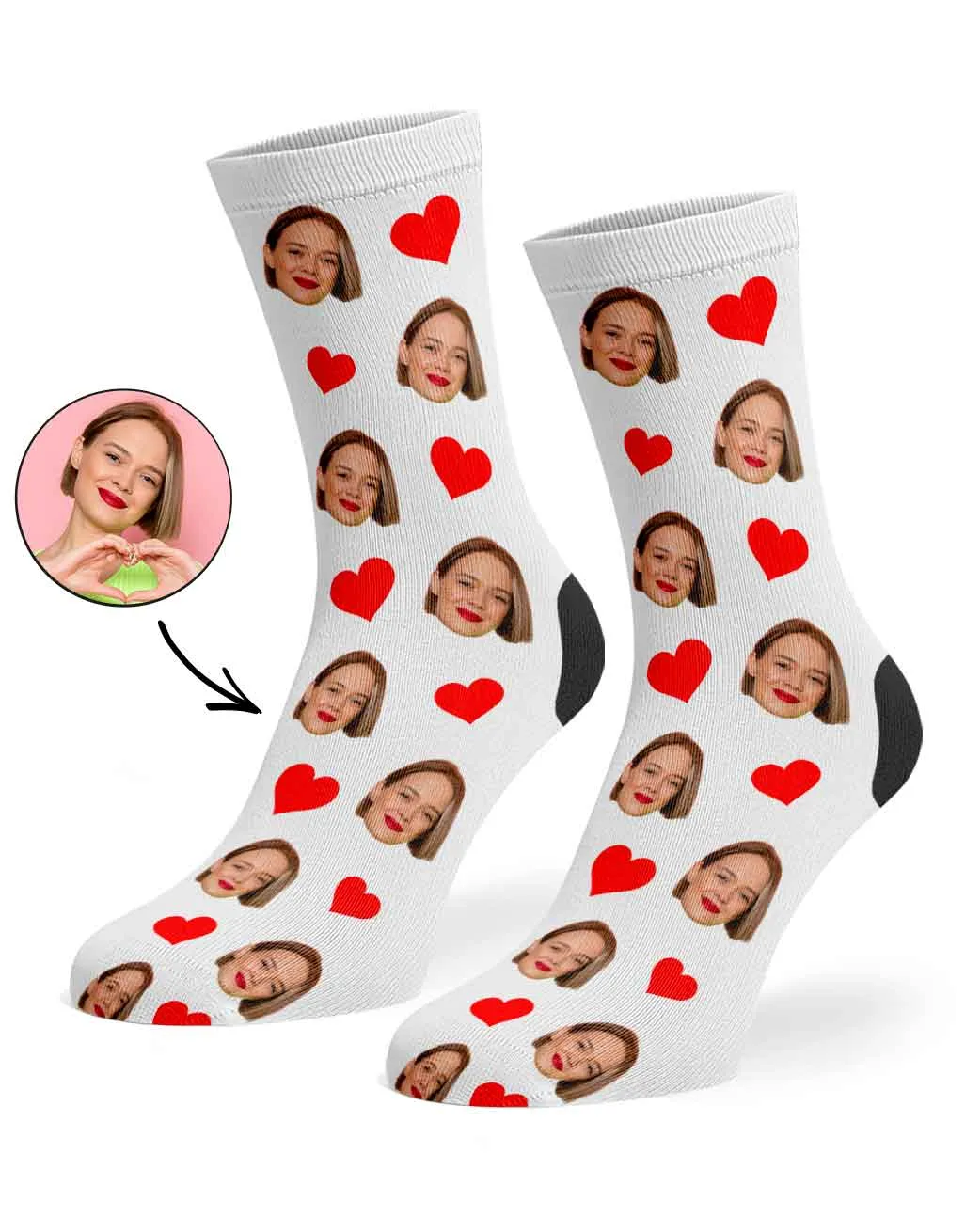 Face Hearts Socks sold by Super Socks product image thumbnail 5