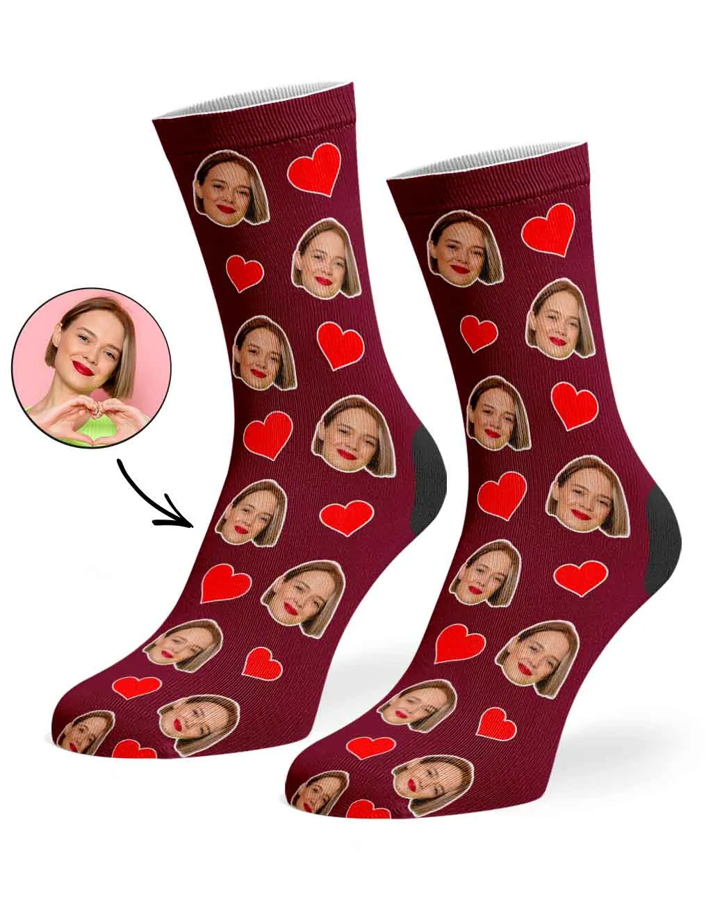 Face Hearts Socks sold by Super Socks product image thumbnail 3