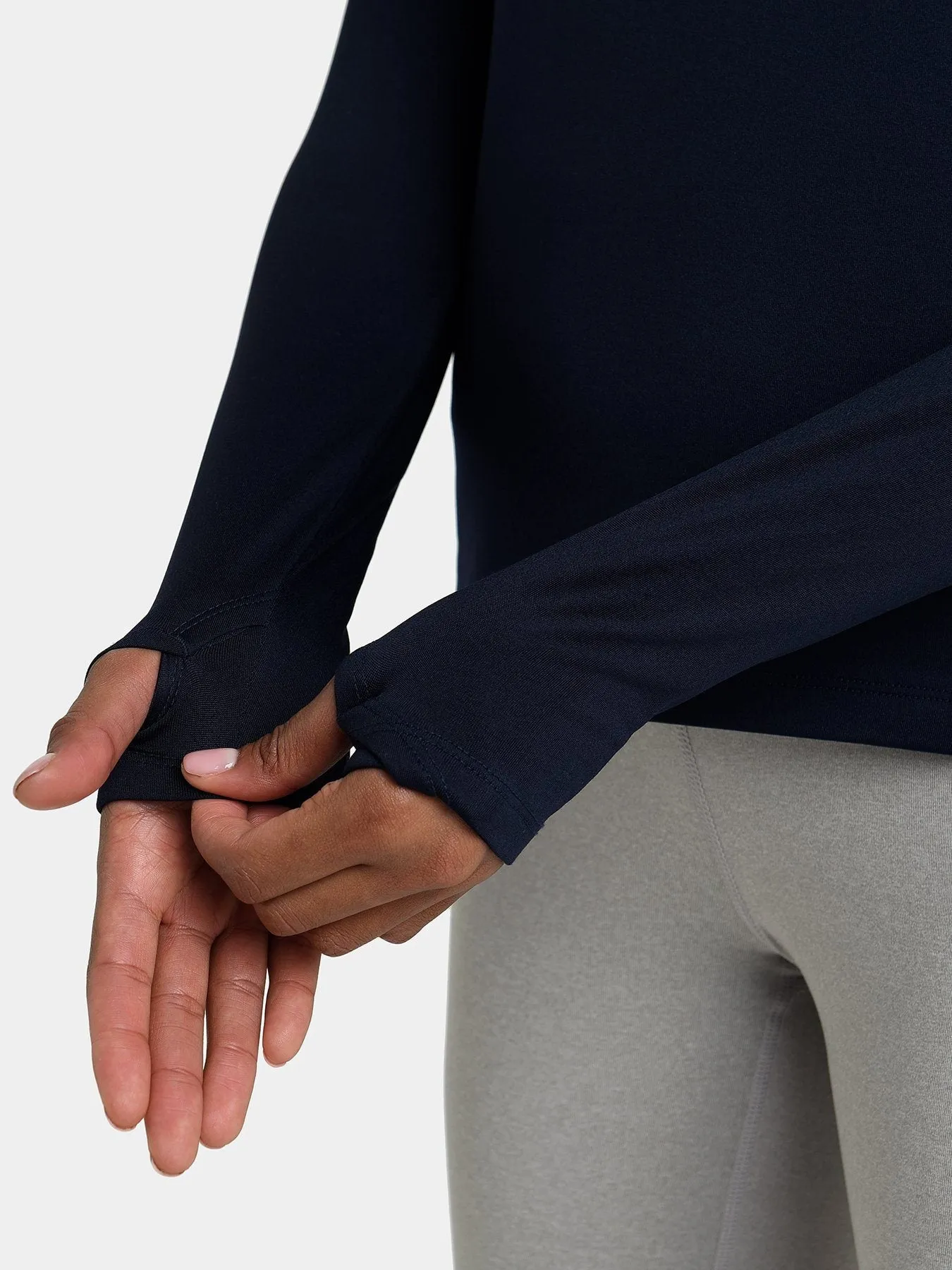 Bliss SuperThermal Long Sleeve Running Mock Neck Top For Women With Thumbholes & Brushed Inner Fabric sold by TCA product image thumbnail 3