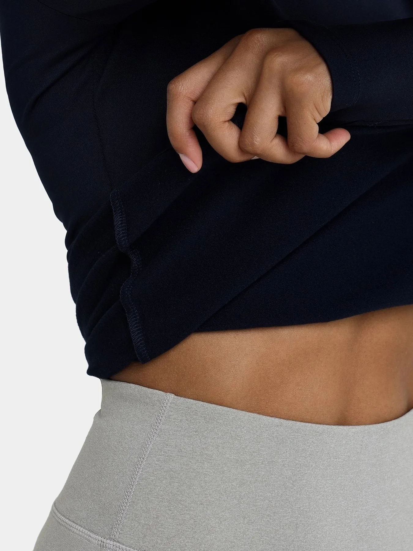 Bliss SuperThermal Long Sleeve Running Mock Neck Top For Women With Thumbholes & Brushed Inner Fabric sold by TCA product image thumbnail 5