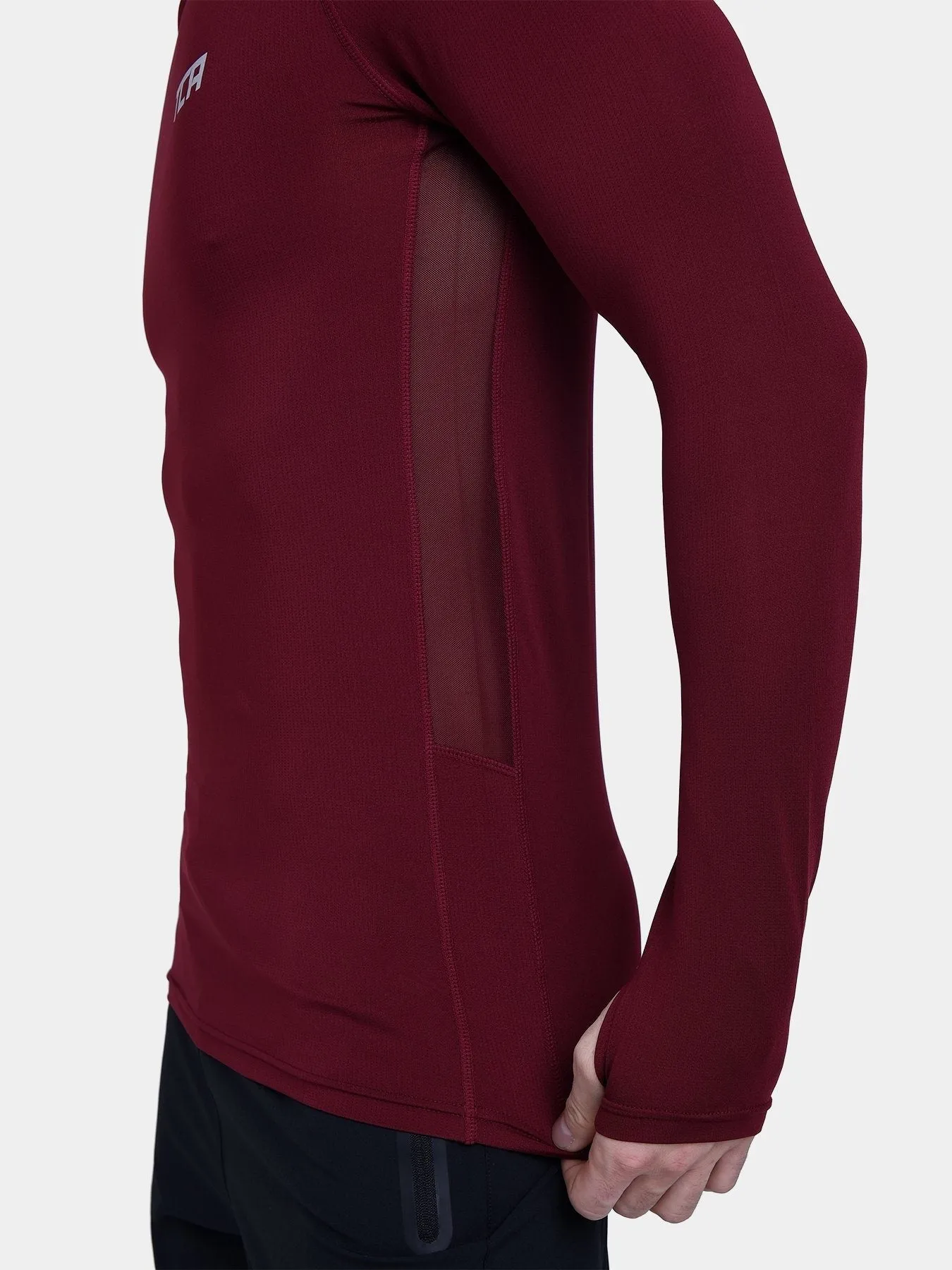 Stamina Long Sleeve Crew Neck Running Top For Men With Thumbholes & Back Zip Pocket sold by TCA product image thumbnail 5