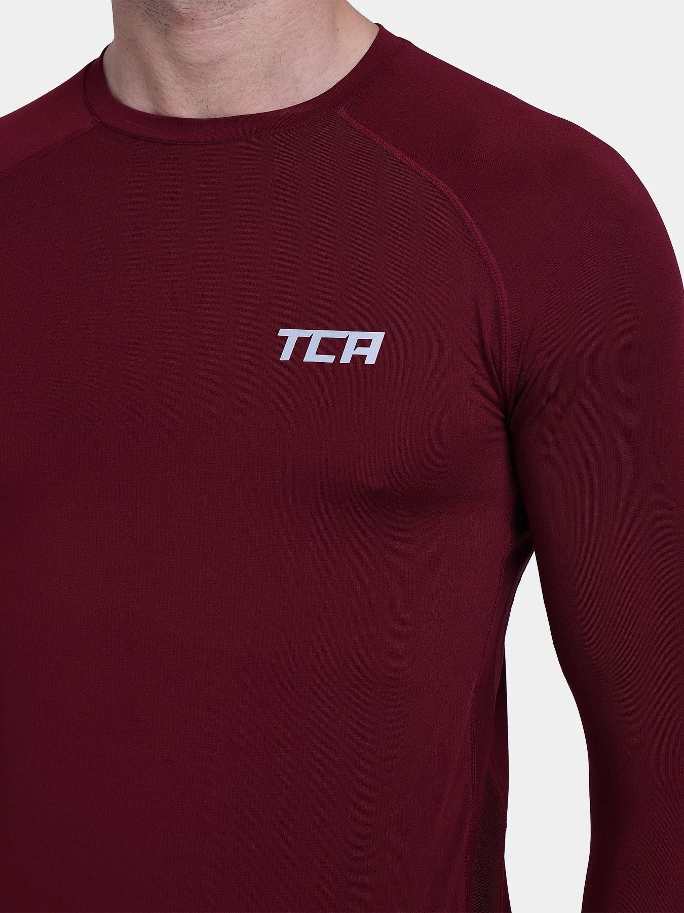 Stamina Long Sleeve Crew Neck Running Top For Men With Thumbholes & Back Zip Pocket sold by TCA product image thumbnail 3