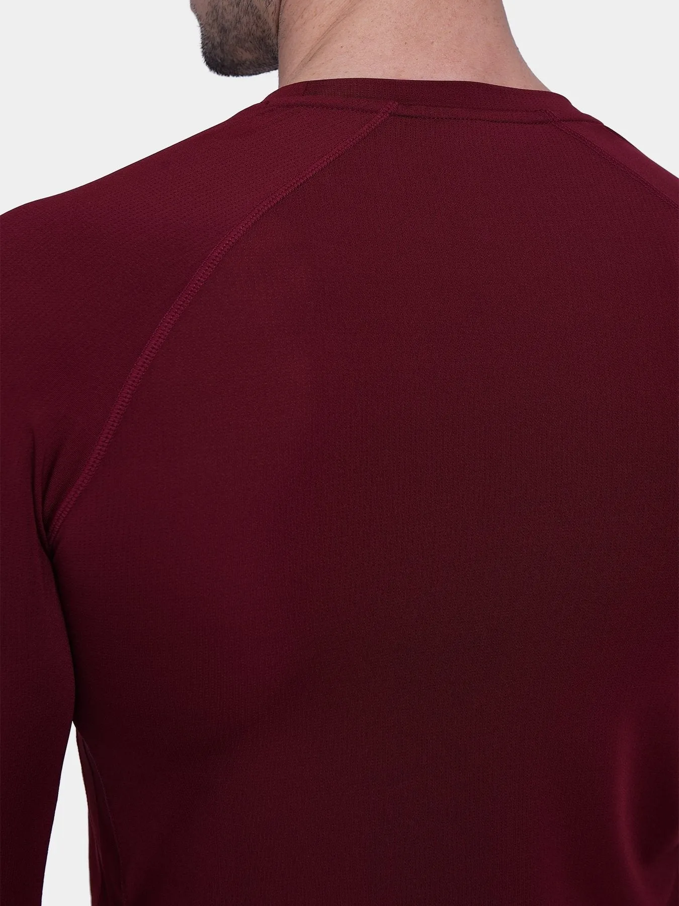 Stamina Long Sleeve Crew Neck Running Top For Men With Thumbholes & Back Zip Pocket sold by TCA product image thumbnail 4