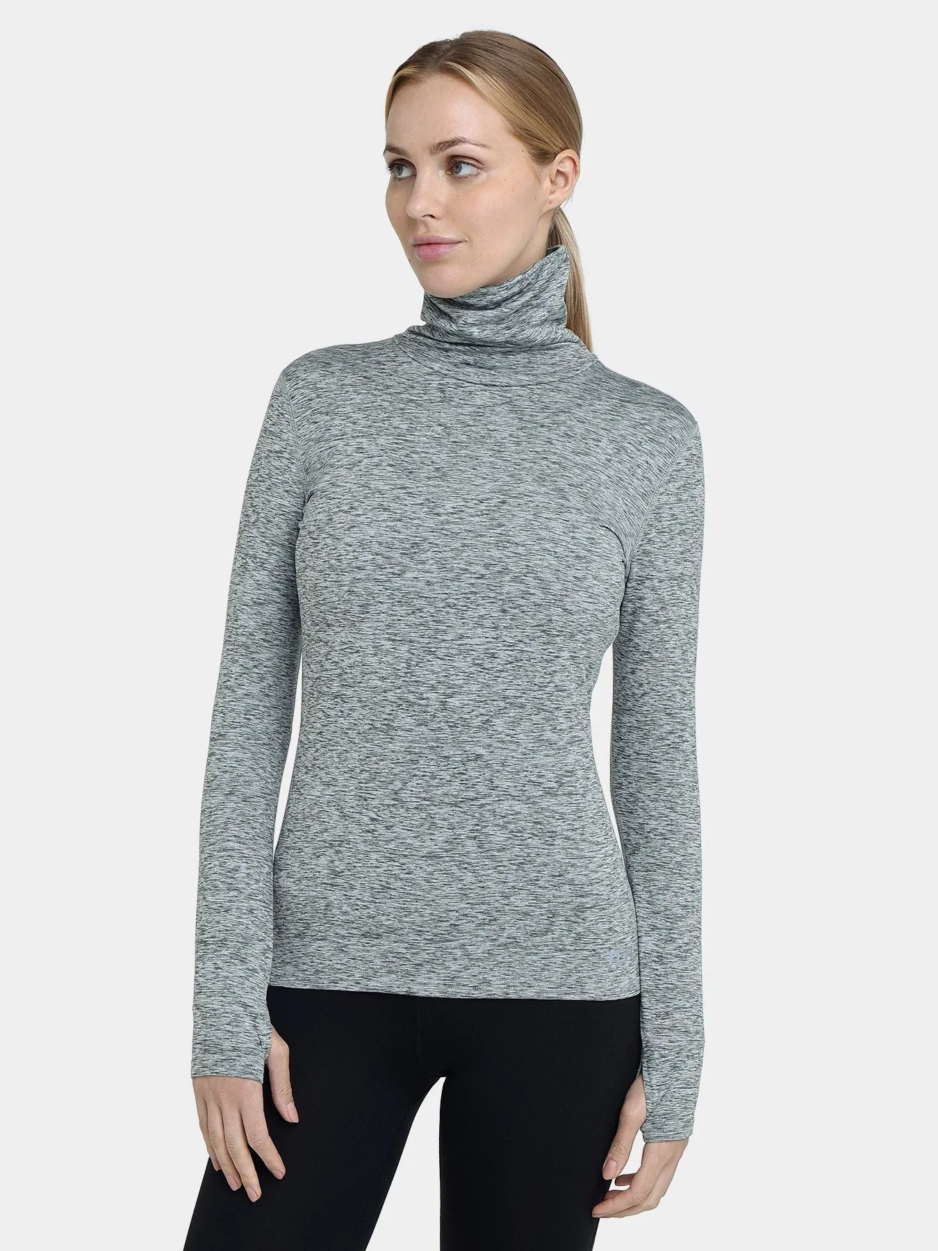 Warm-Up Thermal Long Sleeve Funnel Neck Top For Women With Brushed Inner Fabric, Thumbholes & Reflective Strips sold by TCA