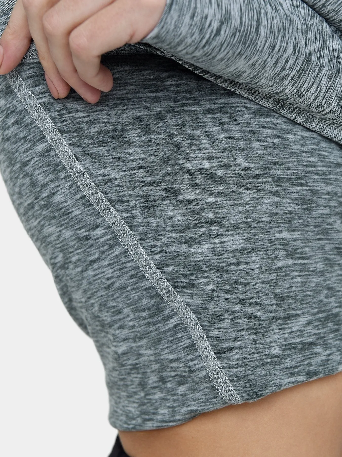 Warm-Up Thermal Long Sleeve Funnel Neck Top For Women With Brushed Inner Fabric, Thumbholes & Reflective Strips sold by TCA product image thumbnail 4