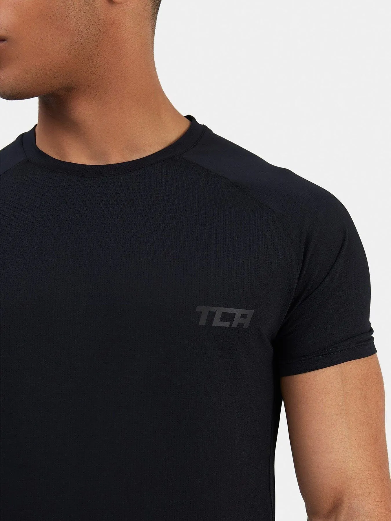Stamina Short Sleeve Crew Neck Running Top For Men With Back Zip Pocket sold by TCA product image thumbnail 5