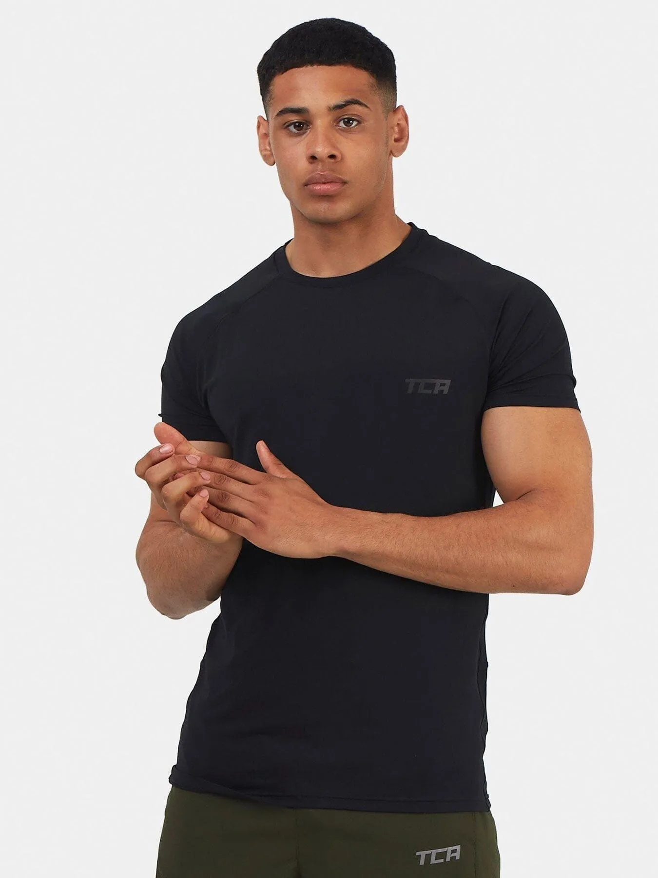 Stamina Short Sleeve Crew Neck Running Top For Men With Back Zip Pocket sold by TCA