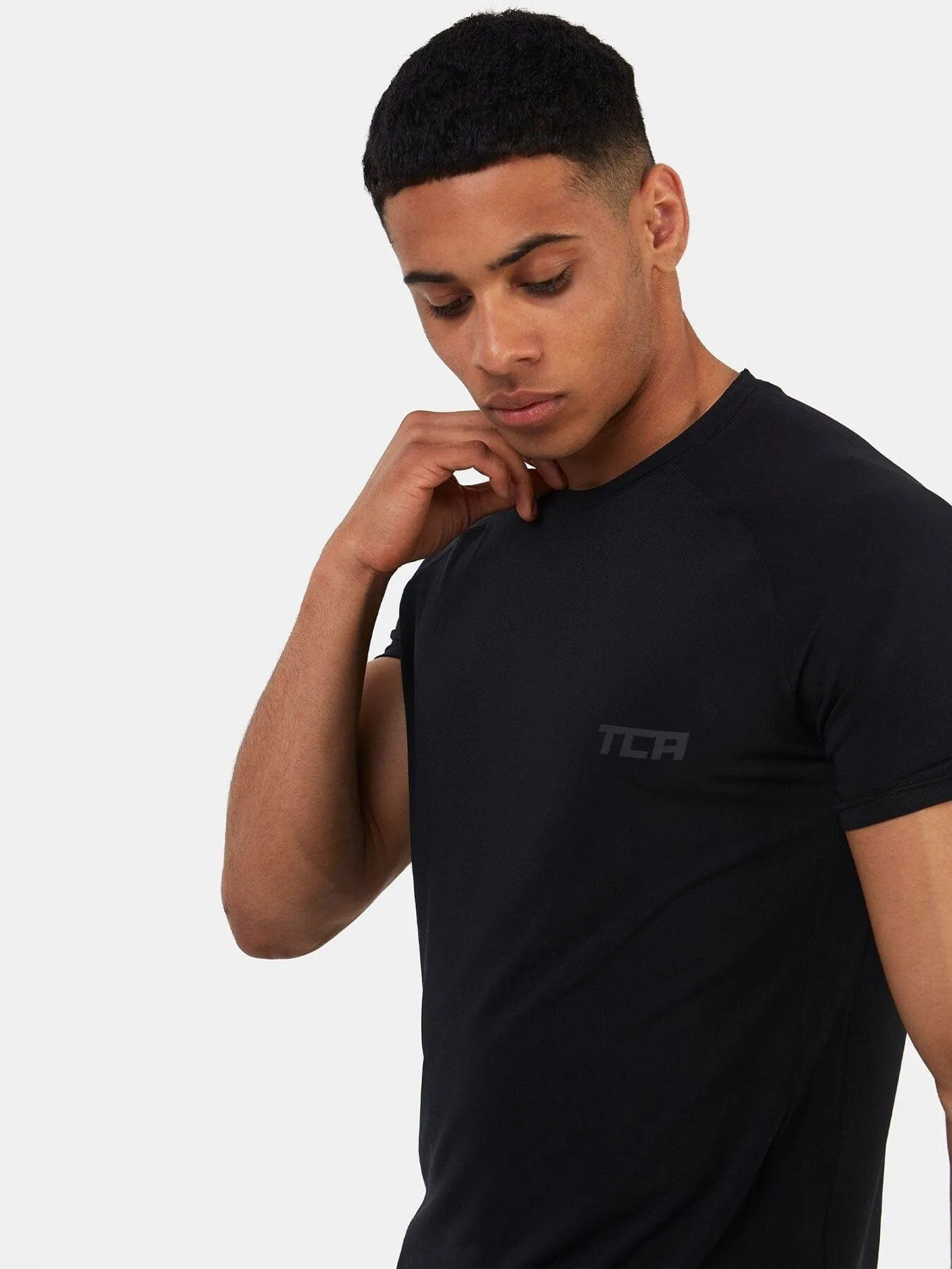 Stamina Short Sleeve Crew Neck Running Top For Men With Back Zip Pocket sold by TCA product image thumbnail 4