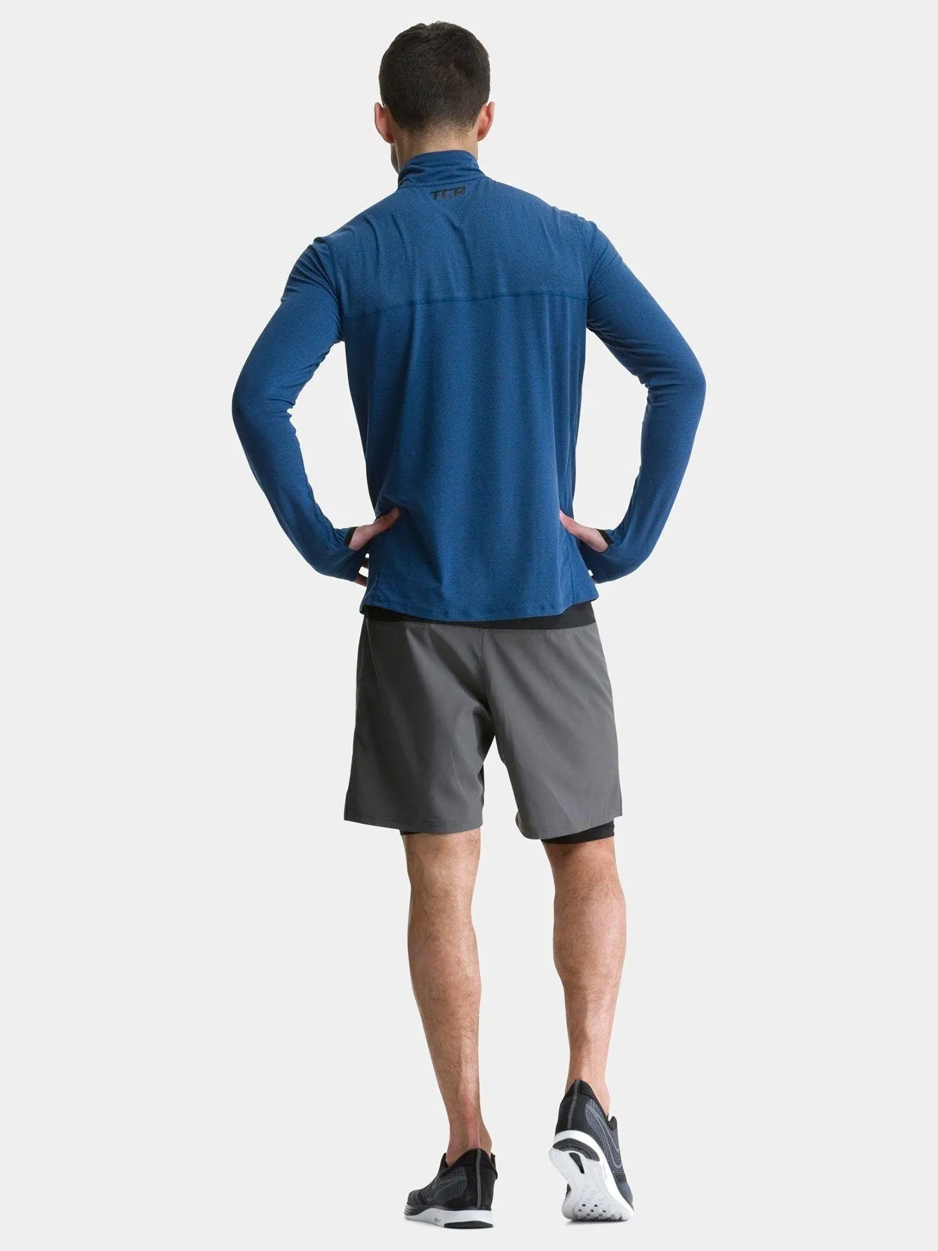 Fusion Half Zip Running Top For Men With Thumbholes & Chest Zip Pocket sold by TCA product image thumbnail 4