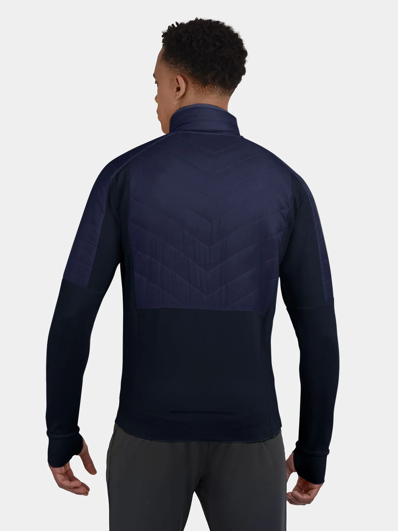 Excel Running Padded Packable Hooded Jacket For Men With Thumbholes, Underarm Ventilation Zips, Zip Pockets & Reflective Strips sold by TCA product image thumbnail 2