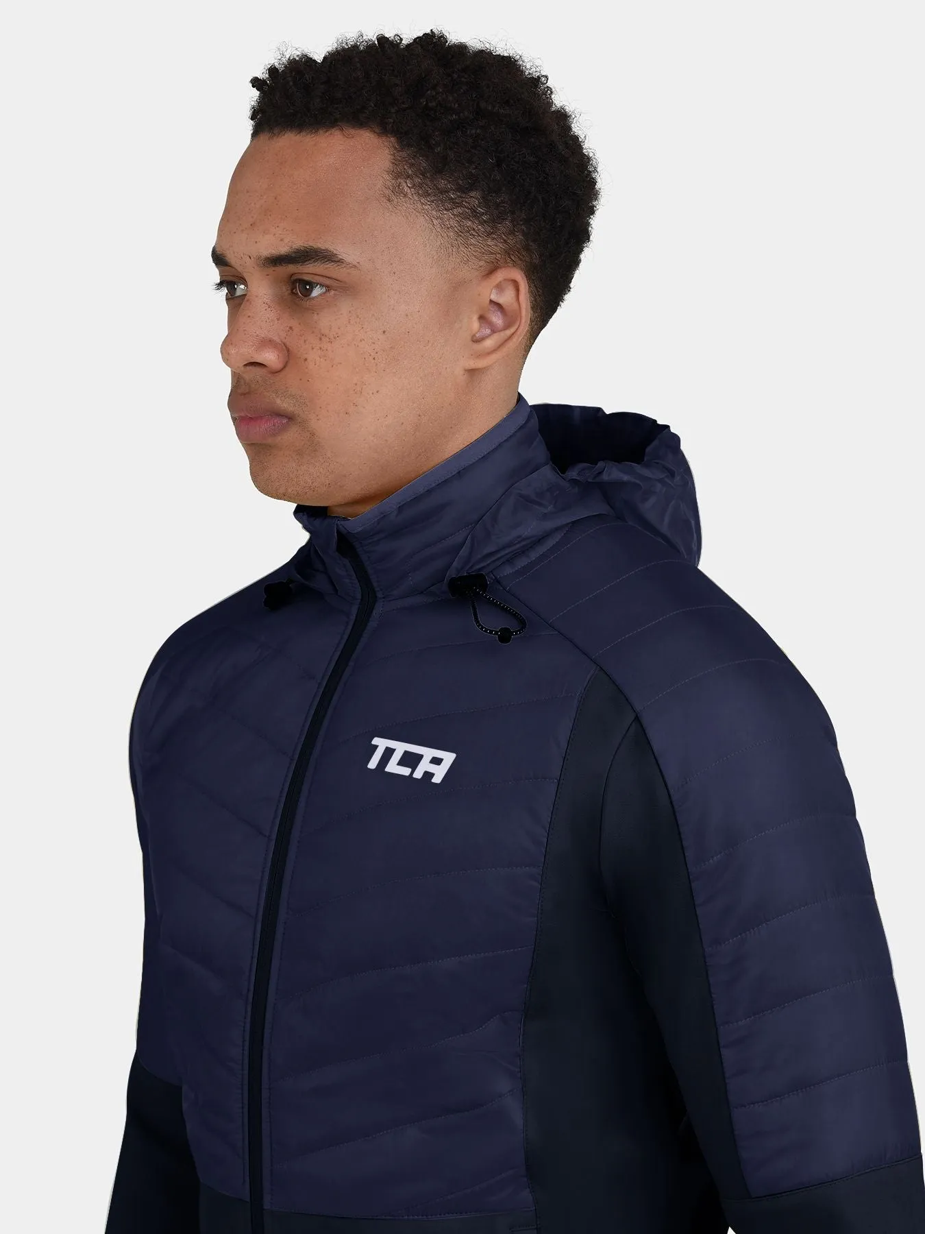 Excel Running Padded Packable Hooded Jacket For Men With Thumbholes, Underarm Ventilation Zips, Zip Pockets & Reflective Strips sold by TCA product image thumbnail 4