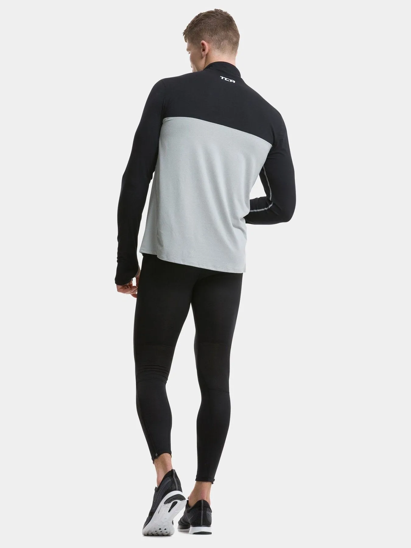 Fusion Half Zip Running Top For Men With Thumbholes & Chest Zip Pocket sold by TCA product image thumbnail 3
