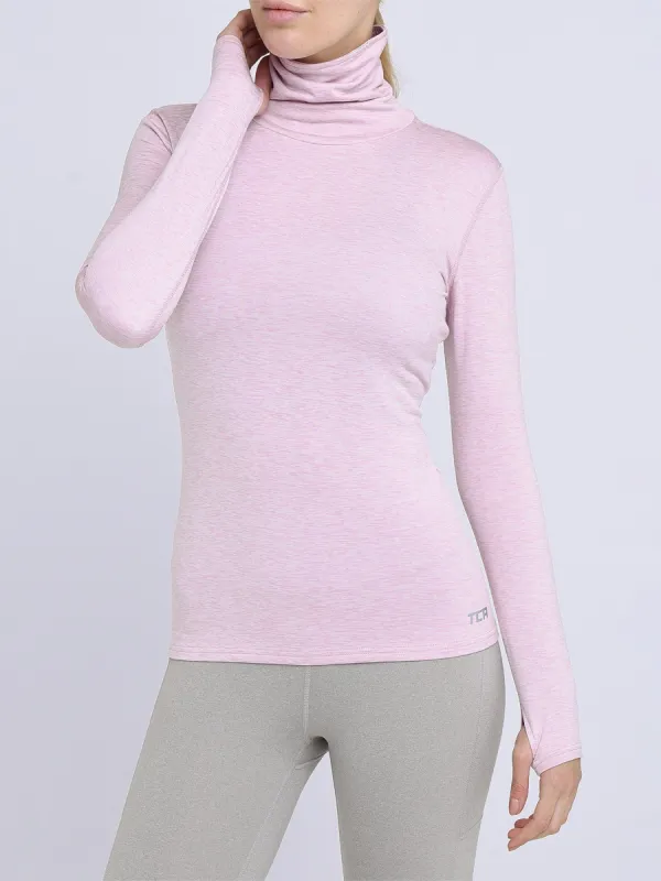 Warm-Up Thermal Long Sleeve Funnel Neck Top For Women With Brushed Inner Fabric, Thumbholes & Reflective Strips sold by TCA