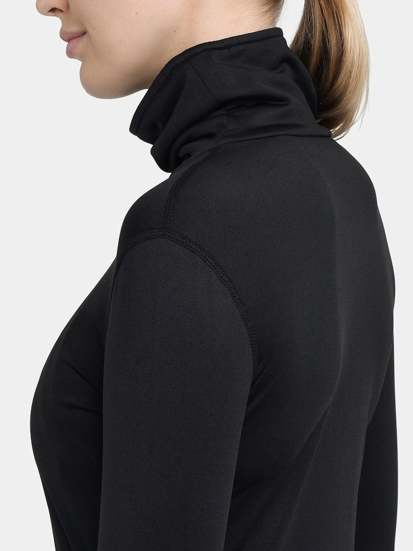 Warm-Up Thermal Long Sleeve Funnel Neck Top For Women With Brushed Inner Fabric, Thumbholes & Reflective Strips sold by TCA product image thumbnail 5
