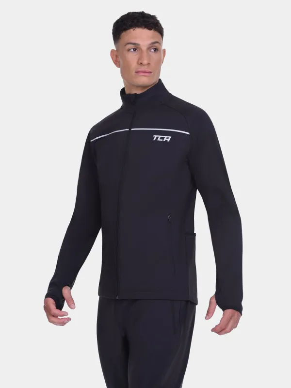 Thermal Cycling Jacket For Men With Thumbholes, Reflective Strips, Brushed Inner Fabric, Side & Internal Zip Pockets sold by TCA