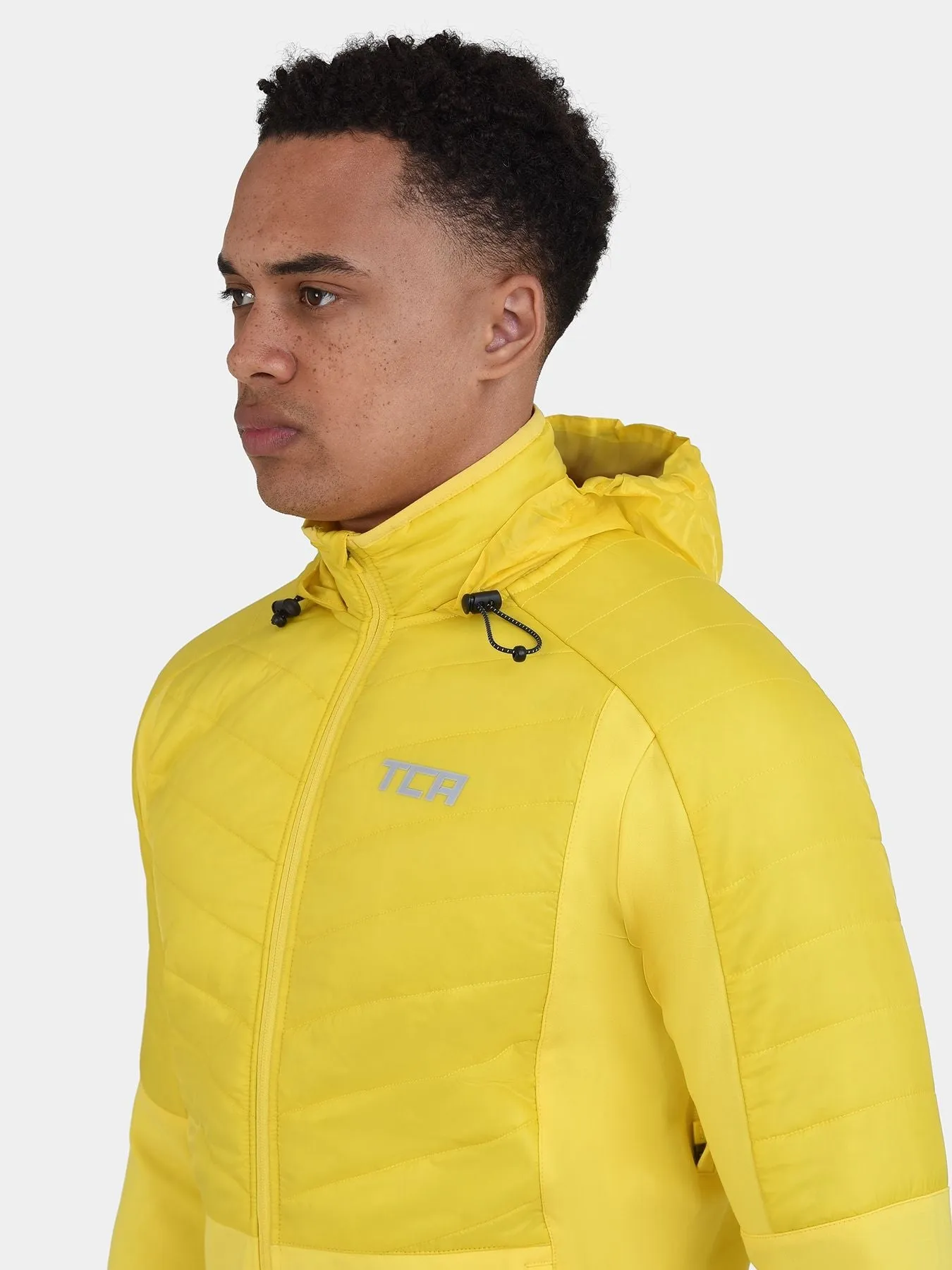 Excel Running Padded Packable Hooded Jacket For Men With Thumbholes, Underarm Ventilation Zips, Zip Pockets & Reflective Strips sold by TCA product image thumbnail 4