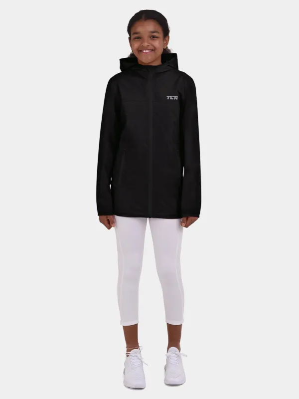 AirLite 2.0 Hooded Waterproof Rain Jacket For Girls With Side & Internal Zip Pockets & Reflective Strips sold by TCA