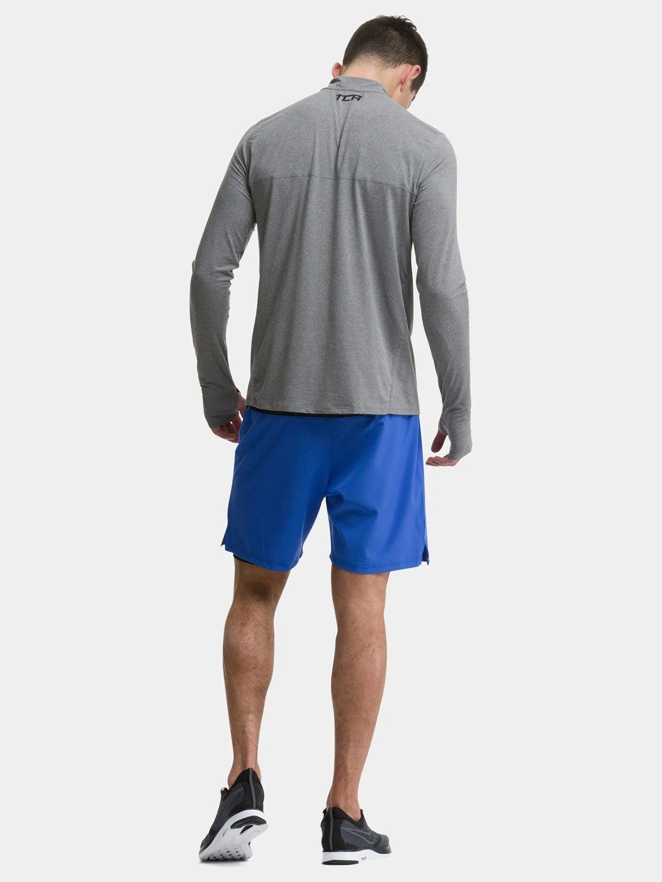 Fusion Half Zip Running Top For Men With Thumbholes & Chest Zip Pocket sold by TCA product image thumbnail 3