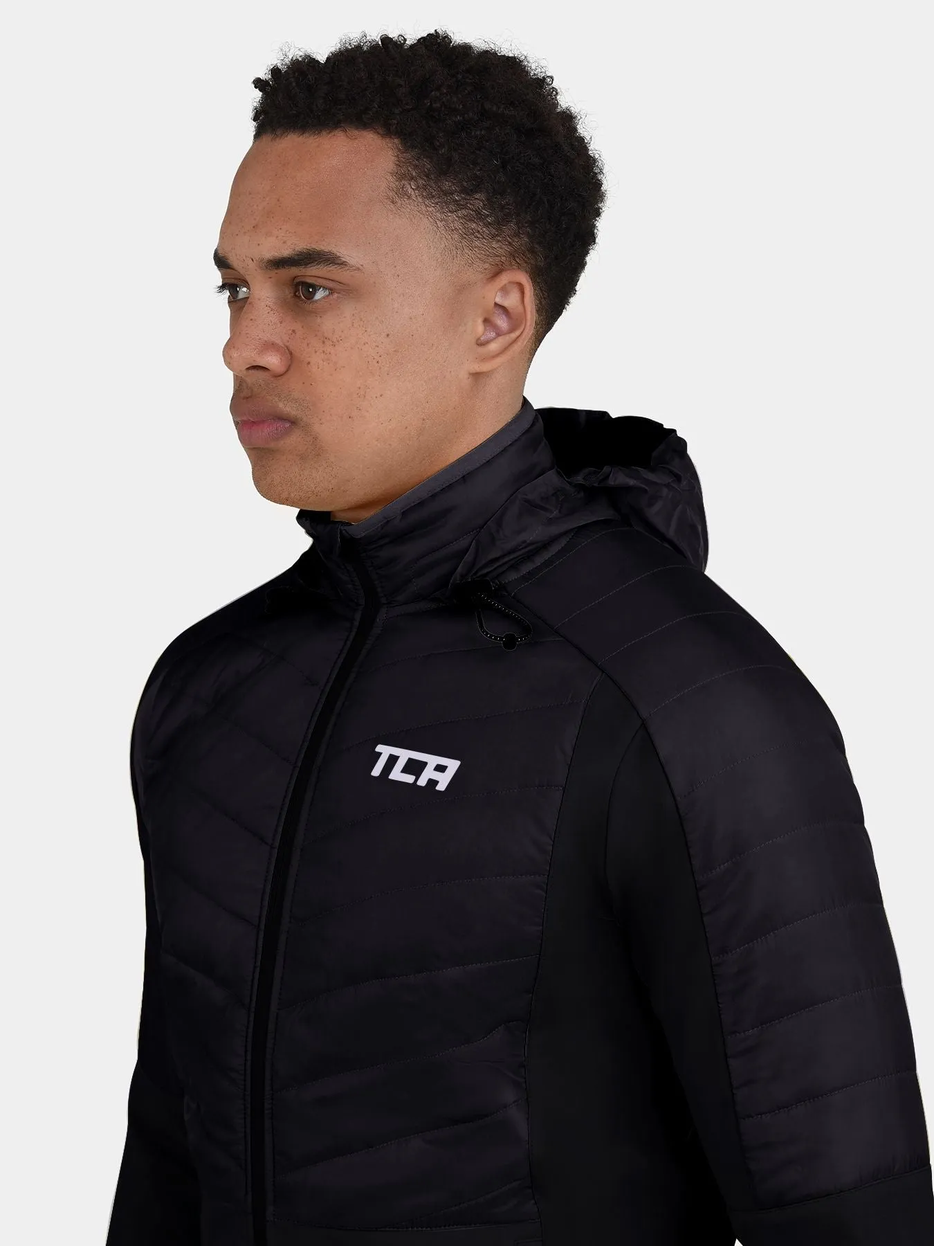 Excel Running Padded Packable Hooded Jacket For Men With Thumbholes, Underarm Ventilation Zips, Zip Pockets & Reflective Strips sold by TCA product image thumbnail 4