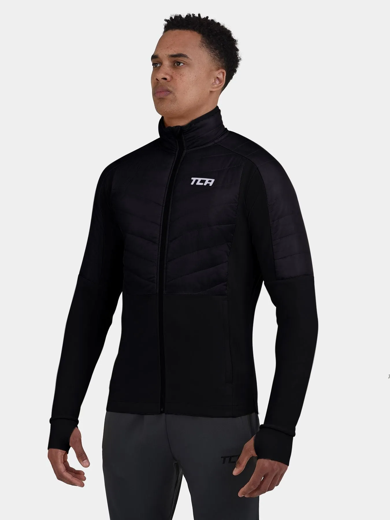 Excel Running Padded Packable Hooded Jacket For Men With Thumbholes, Underarm Ventilation Zips, Zip Pockets & Reflective Strips sold by TCA