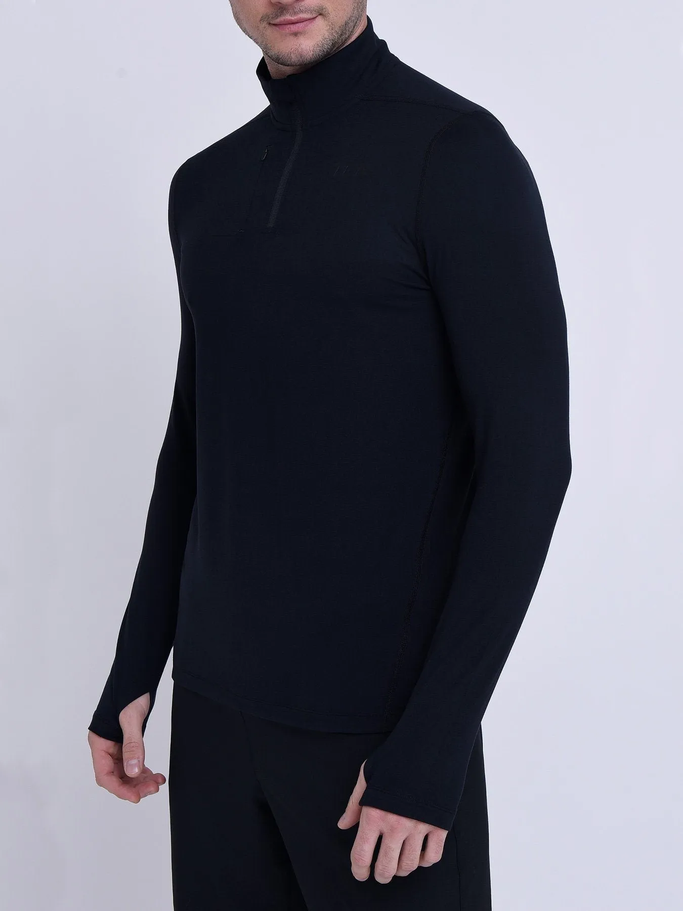 Fusion Half Zip Running Top For Men With Thumbholes & Chest Zip Pocket sold by TCA product image thumbnail 3