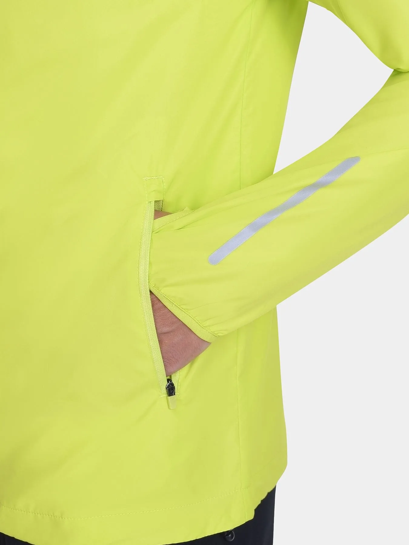 Softshell Packable Running Water Repellant Hooded Jacket For Men With Thumbholes, Reflective Strips & Zip Pockets sold by TCA product image thumbnail 3