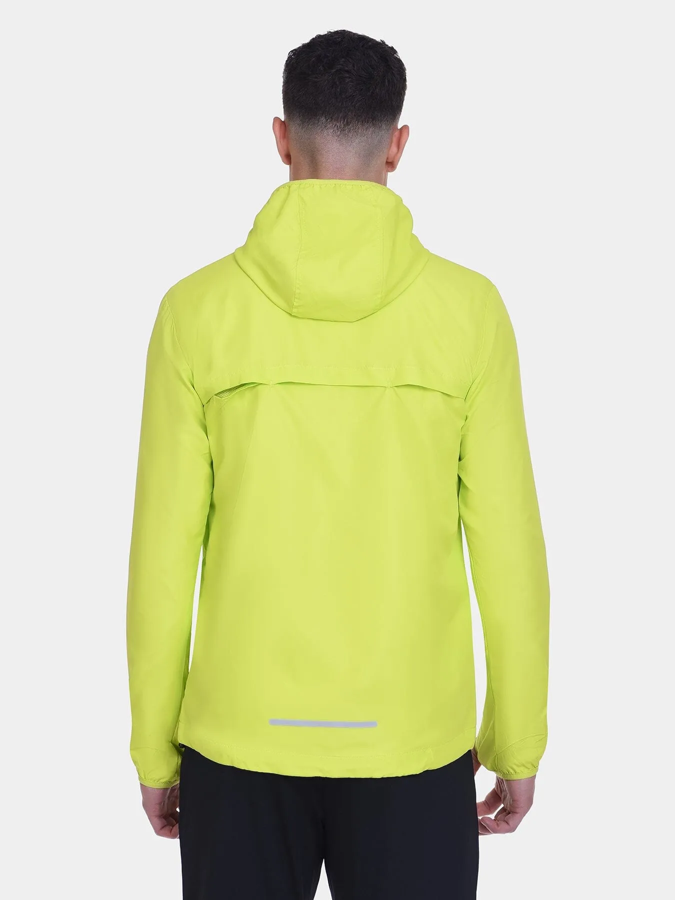 Softshell Packable Running Water Repellant Hooded Jacket For Men With Thumbholes, Reflective Strips & Zip Pockets sold by TCA product image thumbnail 2