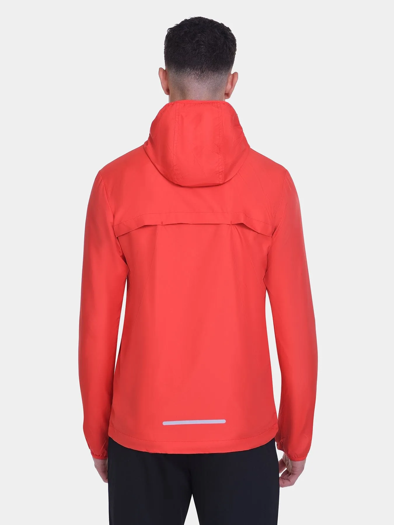 Softshell Packable Running Water Repellant Hooded Jacket For Men With Thumbholes, Reflective Strips & Zip Pockets sold by TCA product image thumbnail 2