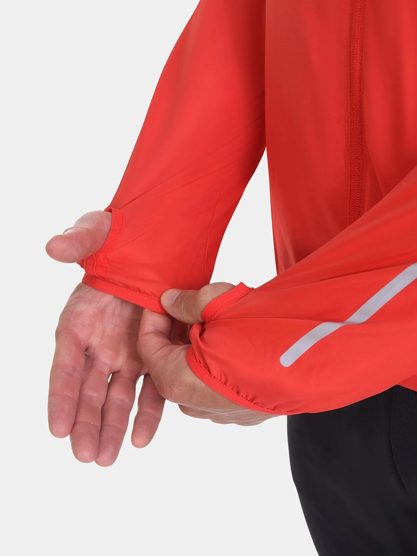 Softshell Packable Running Water Repellant Hooded Jacket For Men With Thumbholes, Reflective Strips & Zip Pockets sold by TCA product image thumbnail 4