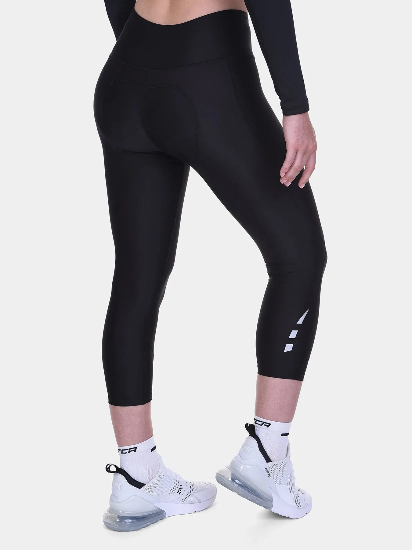 Padded Capri Cycling Leggings For Women With Reflective Strips & Side Pocket sold by TCA product image thumbnail 2