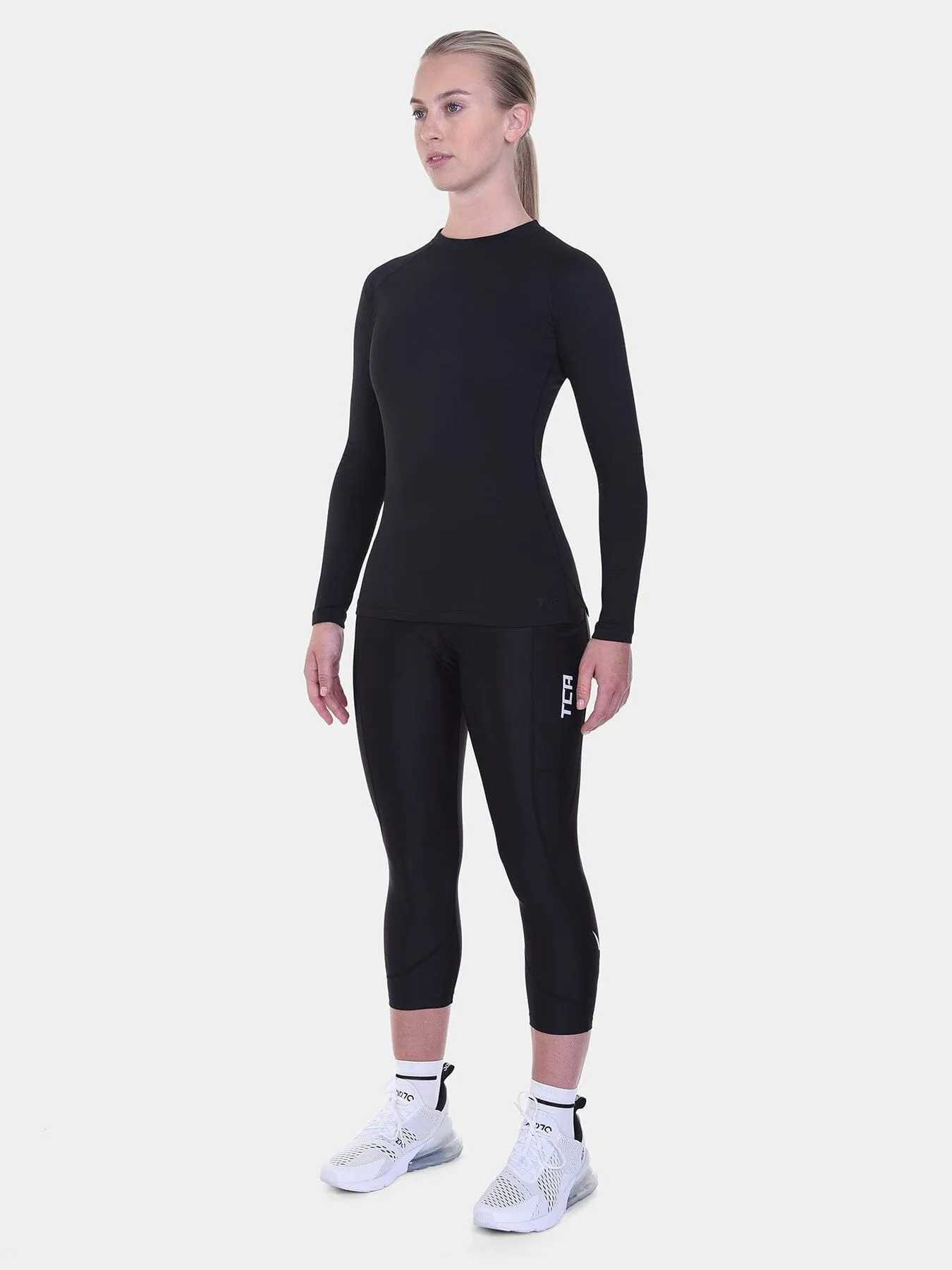 Padded Capri Cycling Leggings For Women With Reflective Strips & Side Pocket sold by TCA product image thumbnail 5