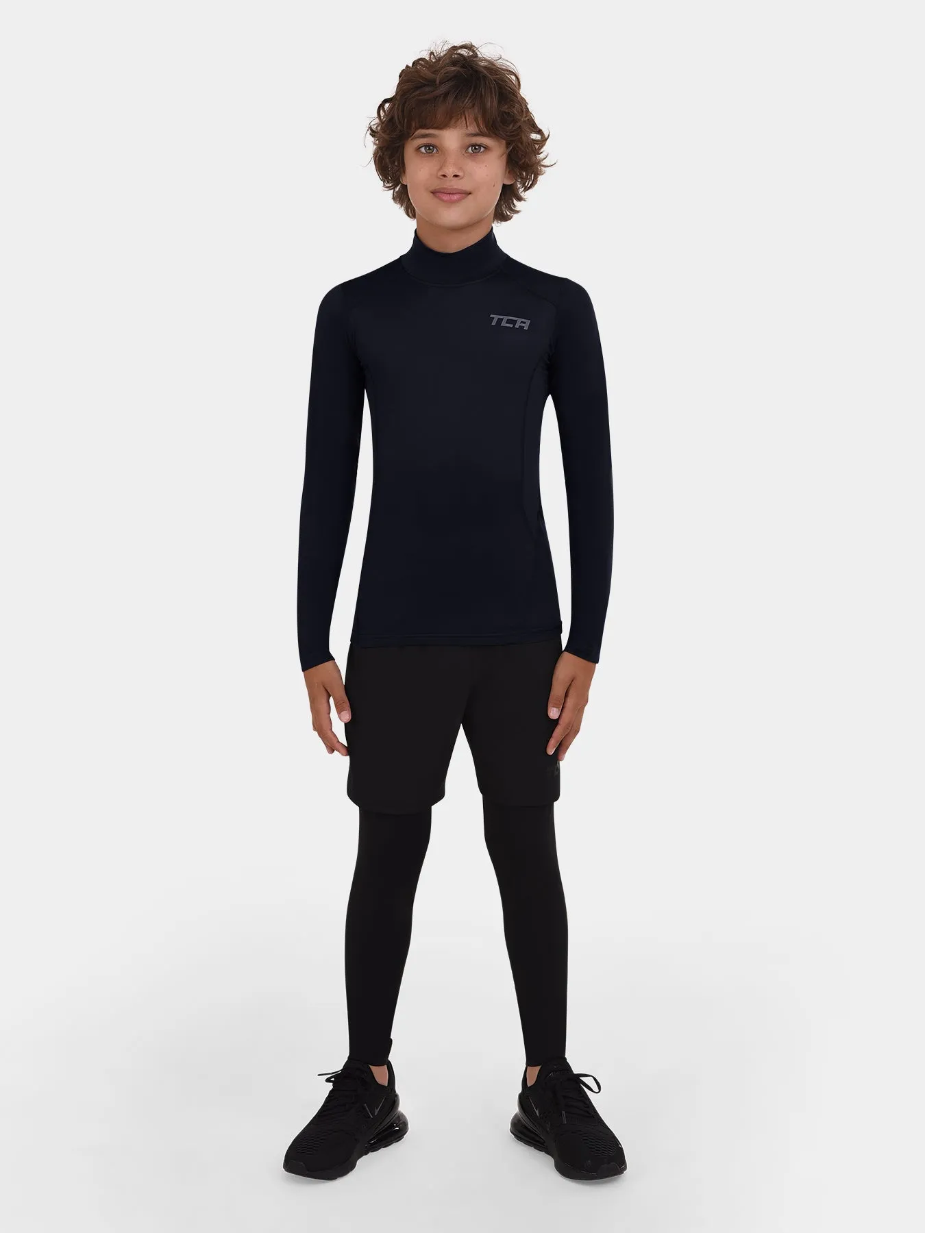 SuperThermal Compression Base Layer Long Sleeve Mock Neck For Boys With Brushed Inner Fabric sold by TCA