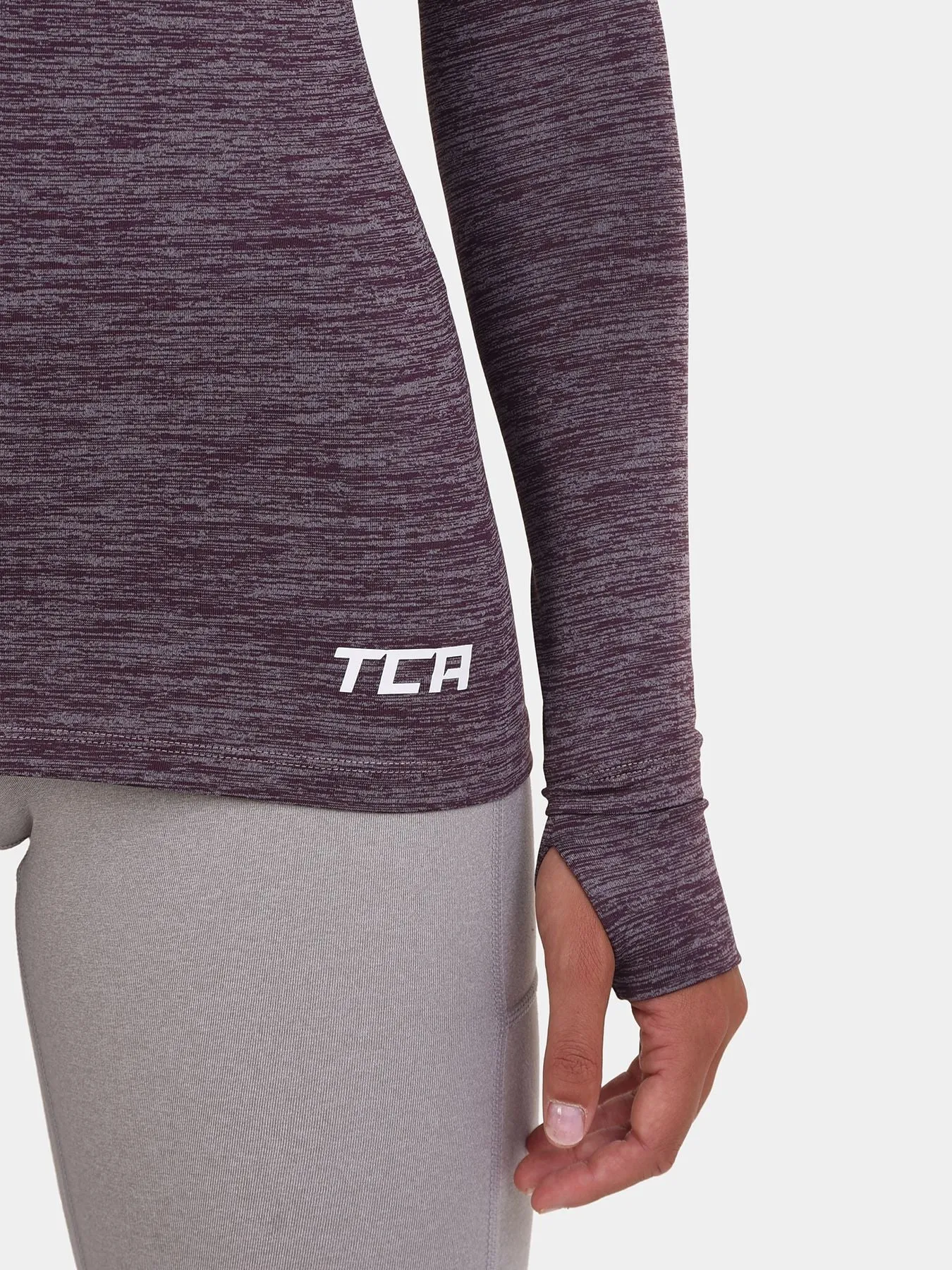 Elle Long Sleeve V Neck Top For Women With Thumbholes sold by TCA product image thumbnail 2
