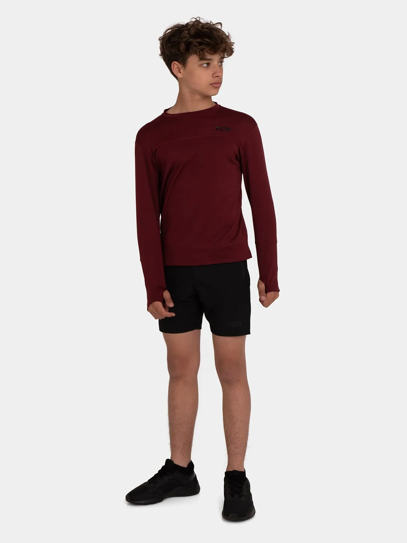 Stamina Long Sleeve Crew Neck Running Top For Boys With Thumbholes sold by TCA