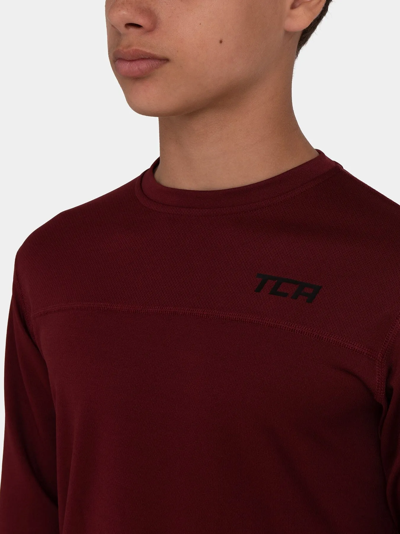 Stamina Long Sleeve Crew Neck Running Top For Boys With Thumbholes sold by TCA product image thumbnail 3