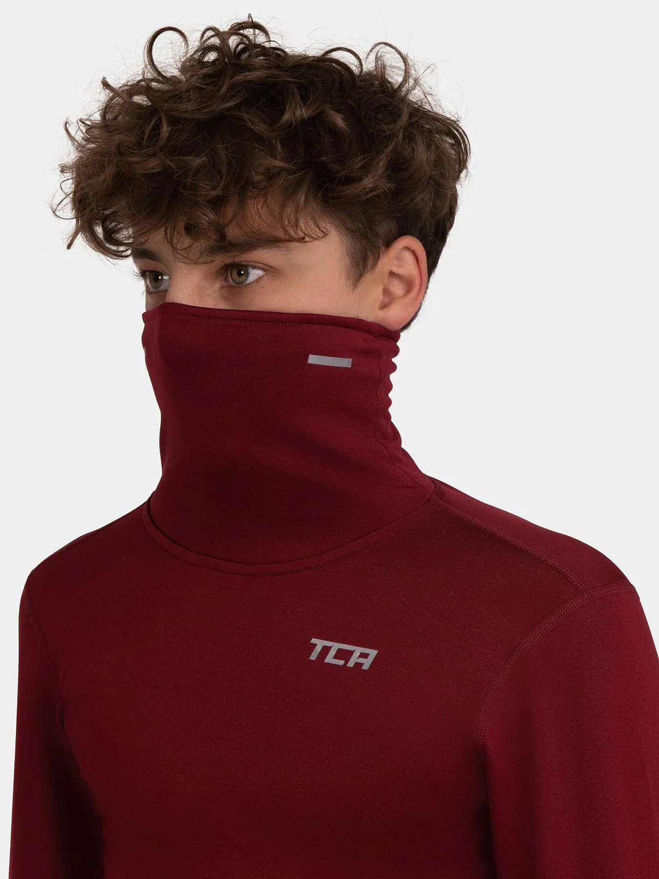 Warm-Up Long Sleeve Funnel Neck Top For Boys With Thumbholes & Reflective Strips sold by TCA product image thumbnail 2