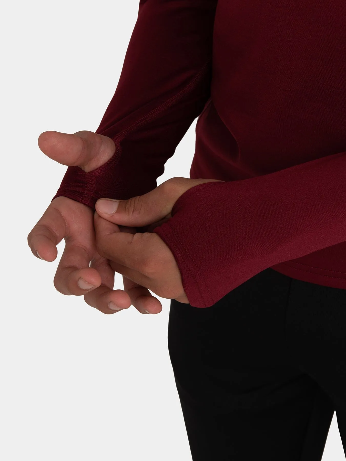 Warm-Up Long Sleeve Funnel Neck Top For Boys With Thumbholes & Reflective Strips sold by TCA product image thumbnail 3