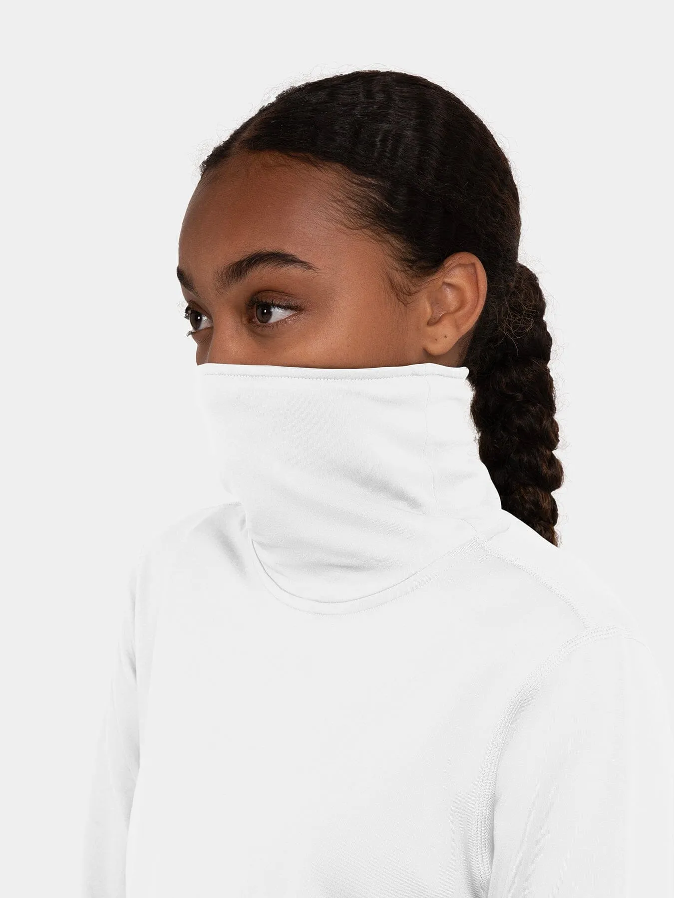 Warm-Up Thermal Long Sleeve Funnel Neck Top For Girls With Brushed Inner Fabric, Thumbholes & Reflective Strips sold by TCA product image thumbnail 2