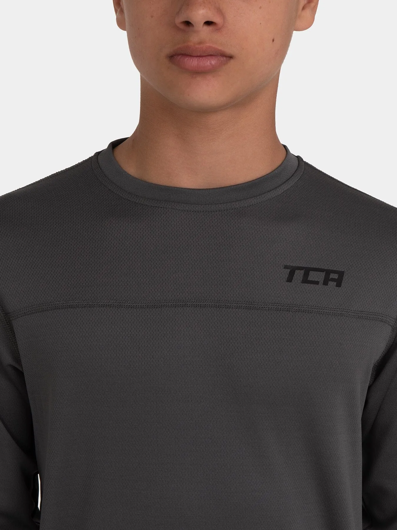 Stamina Long Sleeve Crew Neck Running Top For Boys With Thumbholes sold by TCA product image thumbnail 3