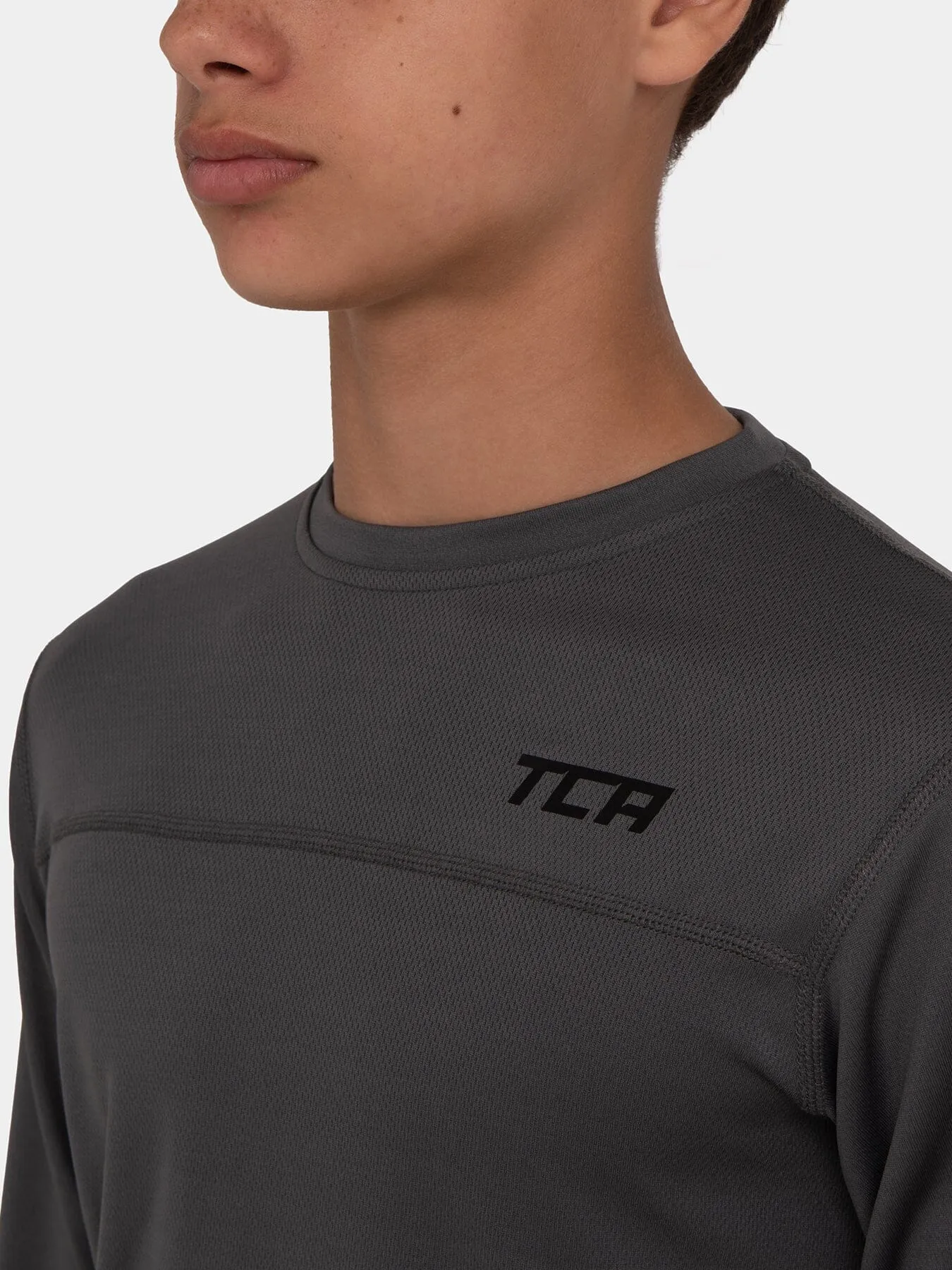 Stamina Long Sleeve Crew Neck Running Top For Boys With Thumbholes sold by TCA product image thumbnail 2