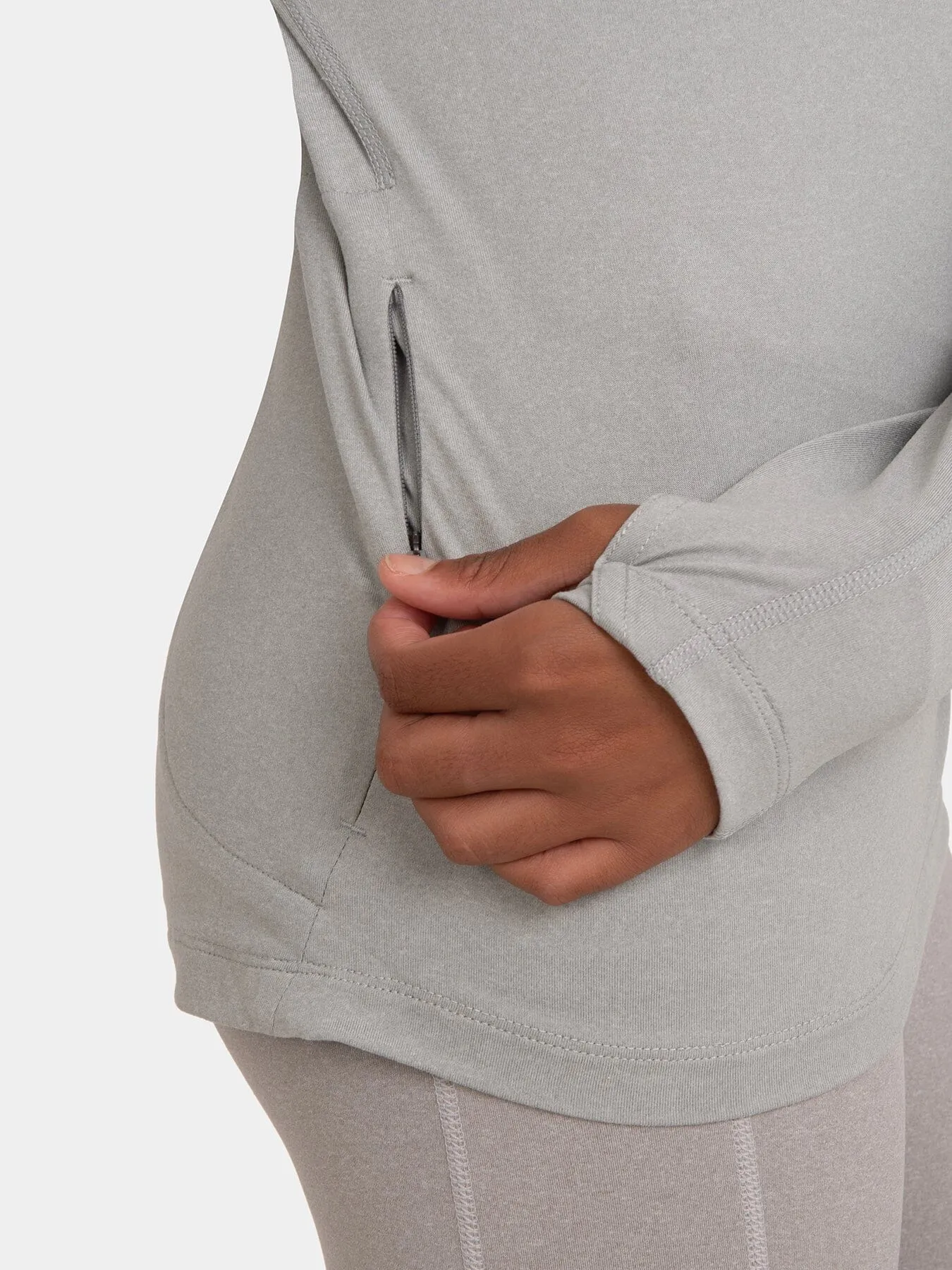 Fusion Half Zip Running Top For Girls With Thumbholes & Back Zip Pocket sold by TCA product image thumbnail 4