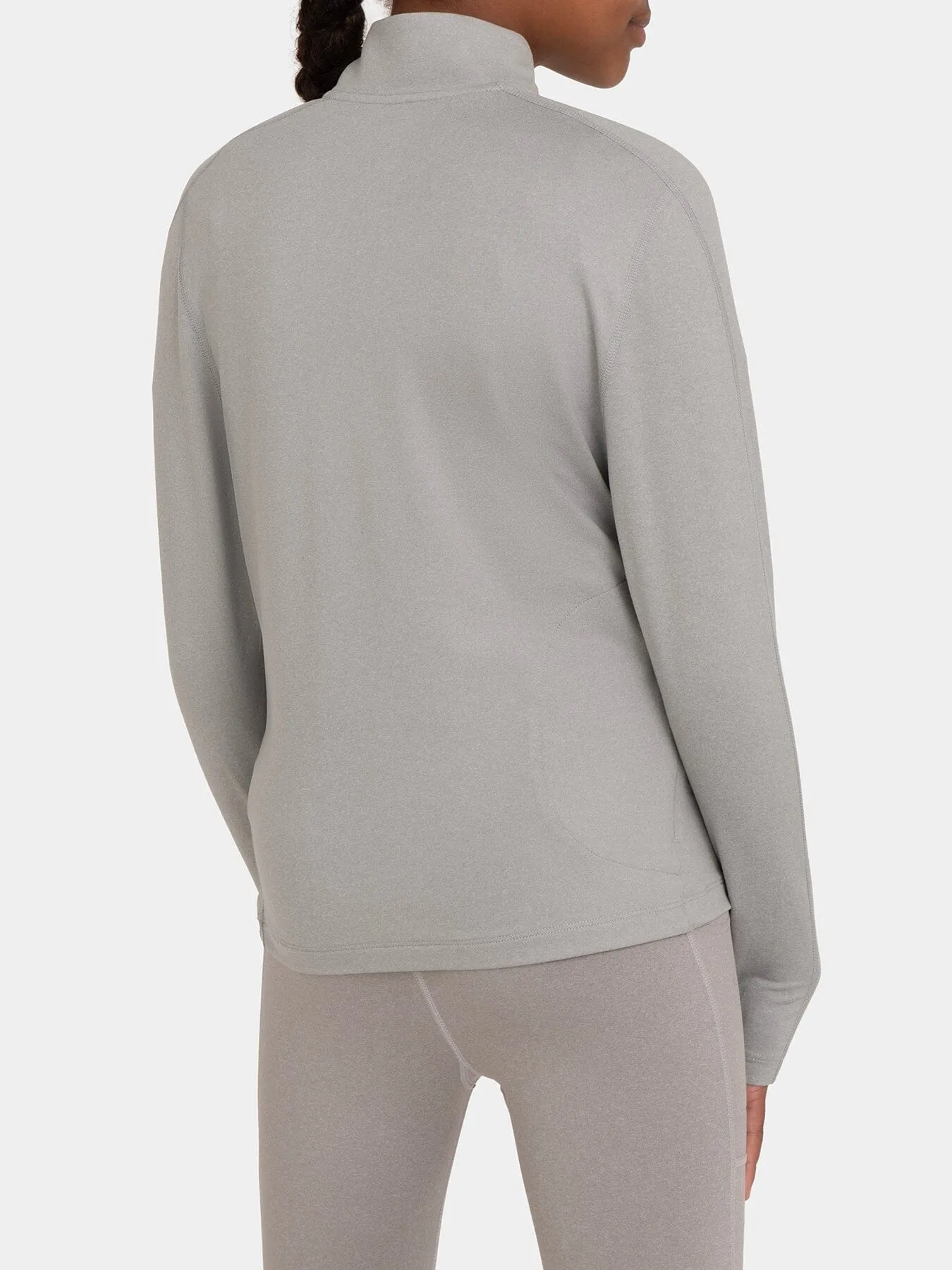 Fusion Half Zip Running Top For Girls With Thumbholes & Back Zip Pocket sold by TCA product image thumbnail 2
