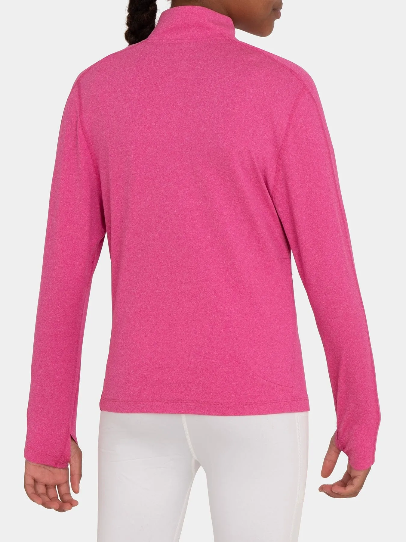Fusion Half Zip Running Top For Girls With Thumbholes & Back Zip Pocket sold by TCA product image thumbnail 2