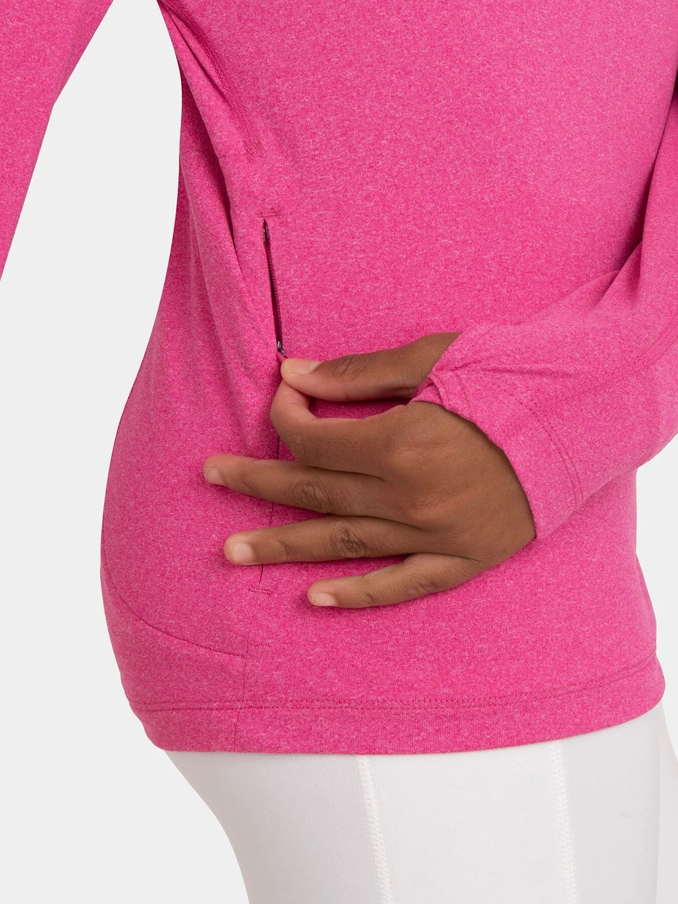Fusion Half Zip Running Top For Girls With Thumbholes & Back Zip Pocket sold by TCA product image thumbnail 4