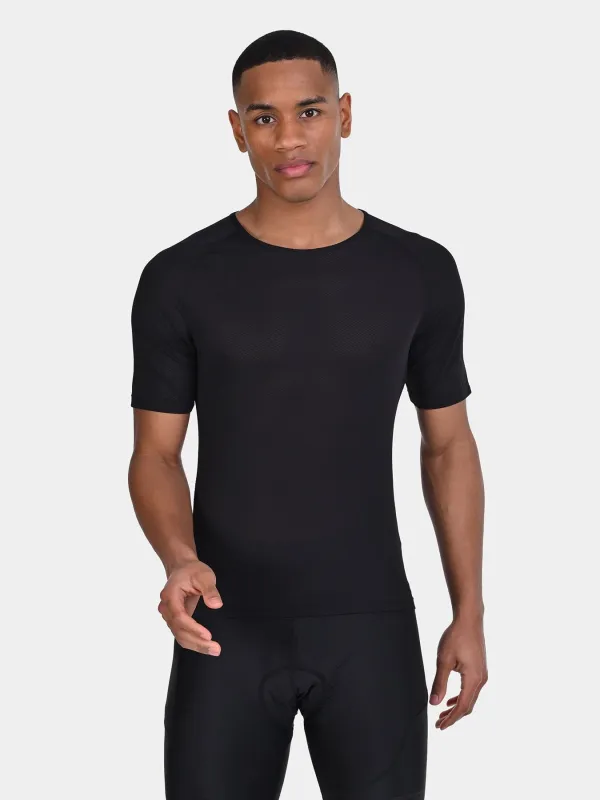 TCA Men's Short Sleeve Cycling Base Layer Shirt - Men’s Summer Cycling Mesh Top - Lightweight Breathable Base Layer Biking Shirt for Jersey Jacket - Windproof Quickdry Athletic Fit sold by TCA